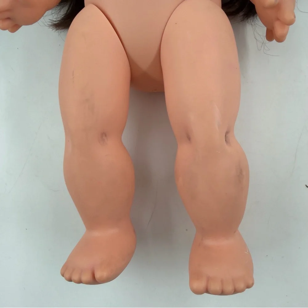 Vintage 1985 Cabbage Patch Kid Hasbro Hard Body Doll Signed Dark Hair Brown Eyes